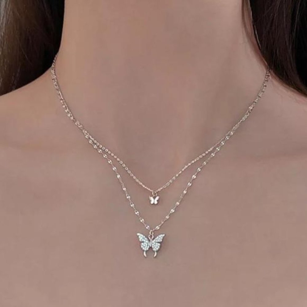 NEW 925 STERLING SILVER BUTTERFLY NECKLACE